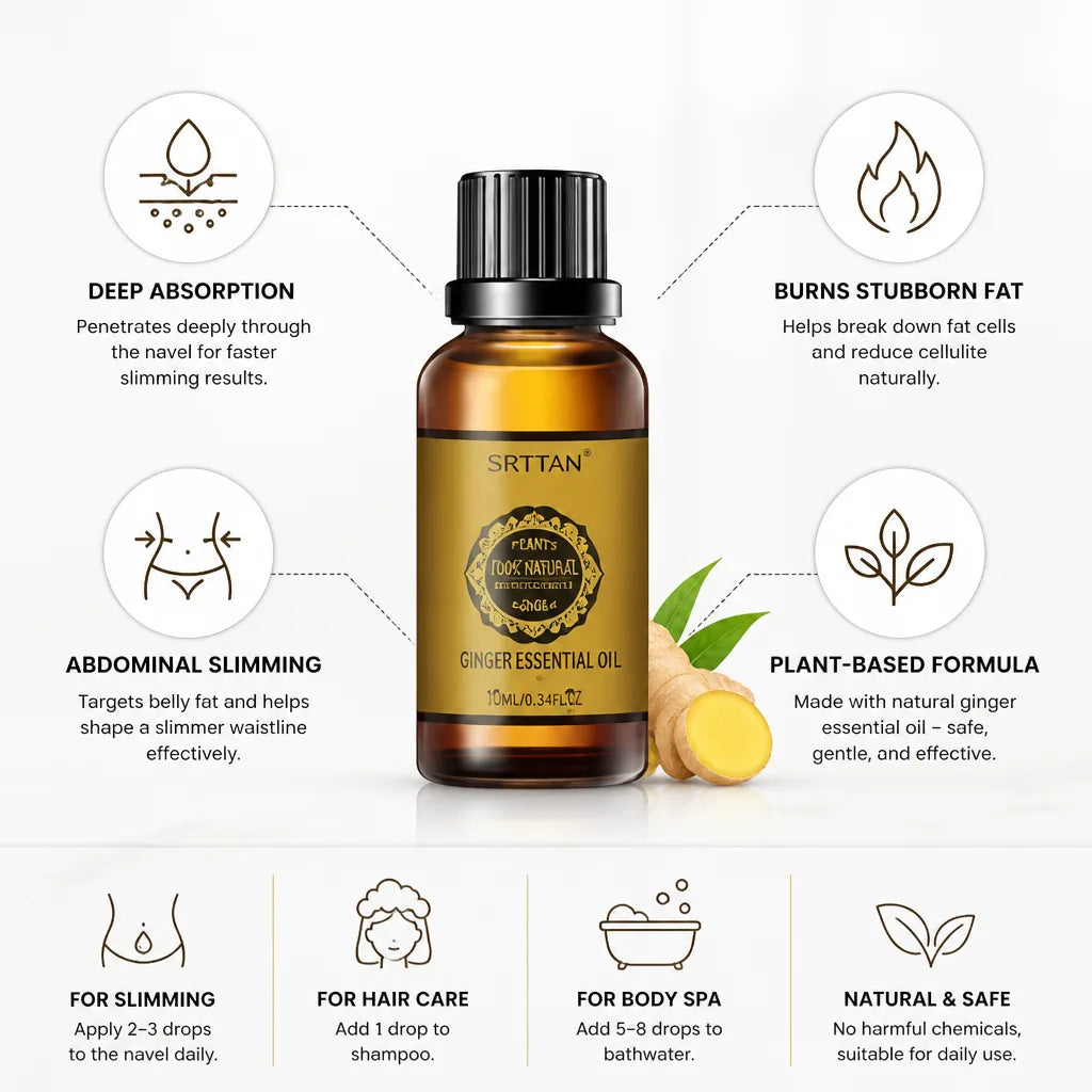 Abdominal Slimming Serum Ginger Essential Oil Plant-Based