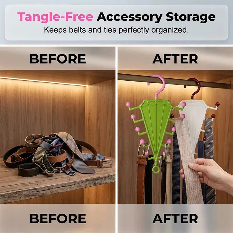 Accessory Hanger Rack Double-Sided Space-Saving Tangle-Free