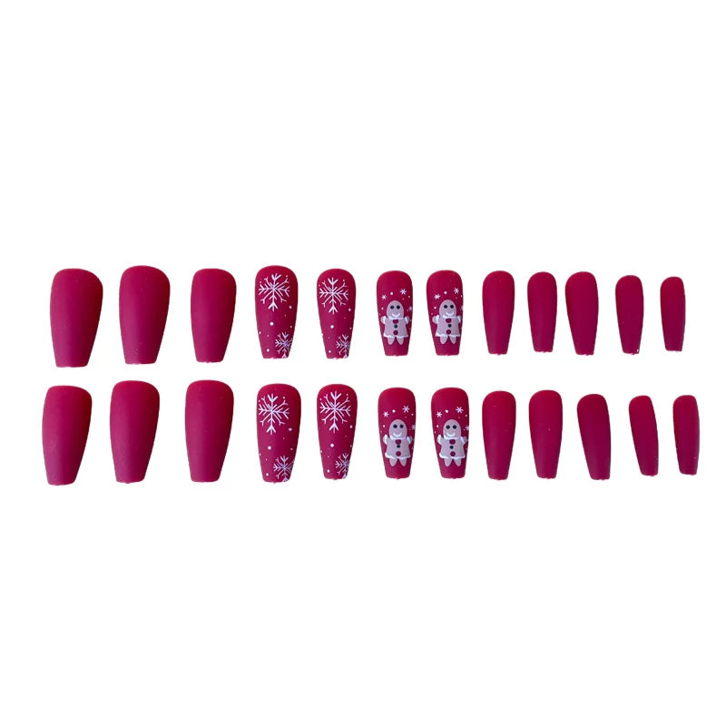 Acrylic Nail Extensions Festive Snowflake Jelly Style