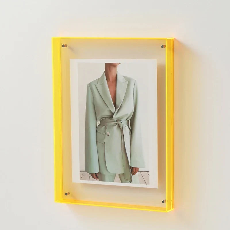Acrylic Photo Frame Color-Glow Edges Floating Display Style