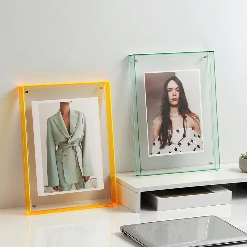 Acrylic Photo Frame Color-Glow Edges Floating Display Style