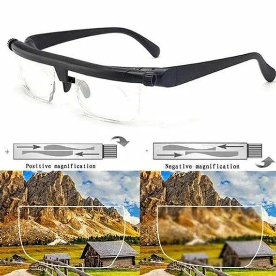 Adjustable Focus Glasses Dial Adjustable Lenses Lightweight Frame