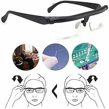 Adjustable Focus Glasses Integrated Dial & Independent Lenses