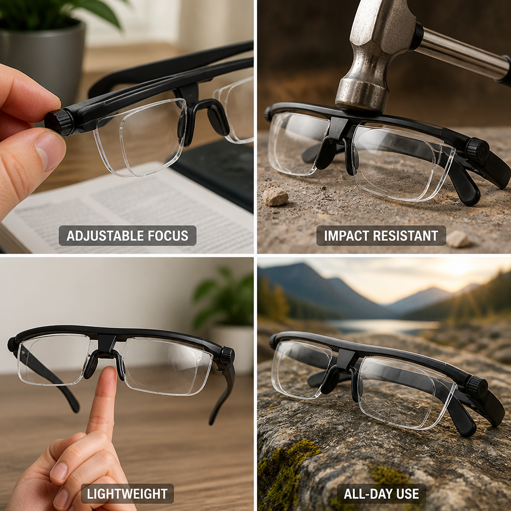Adjustable Focus Impact-Resistant Glasses