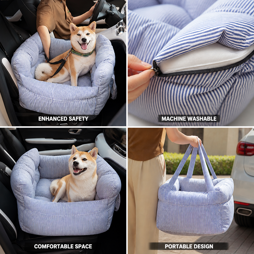 Adjustable Safety Harness Machine-Washable Dog Booster Seat