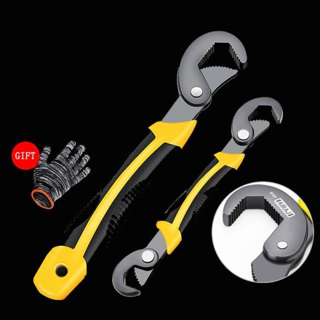 Adjustable Wrench Self-Adjusting Grip Non-Slip Handle Hardened Steel