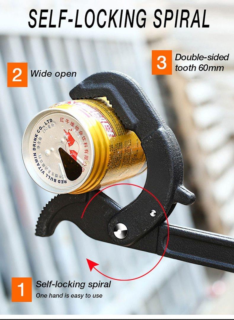 Adjustable Wrench Self-Adjusting Grip Non-Slip Handle Hardened Steel