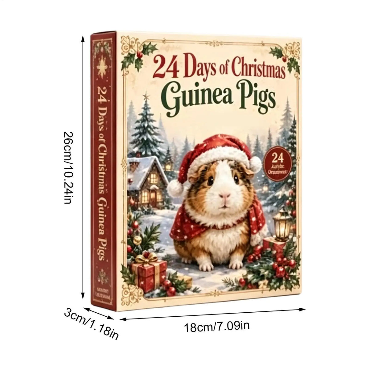 Advent Calendar 24 Acrylic Guinea Pig Ornaments