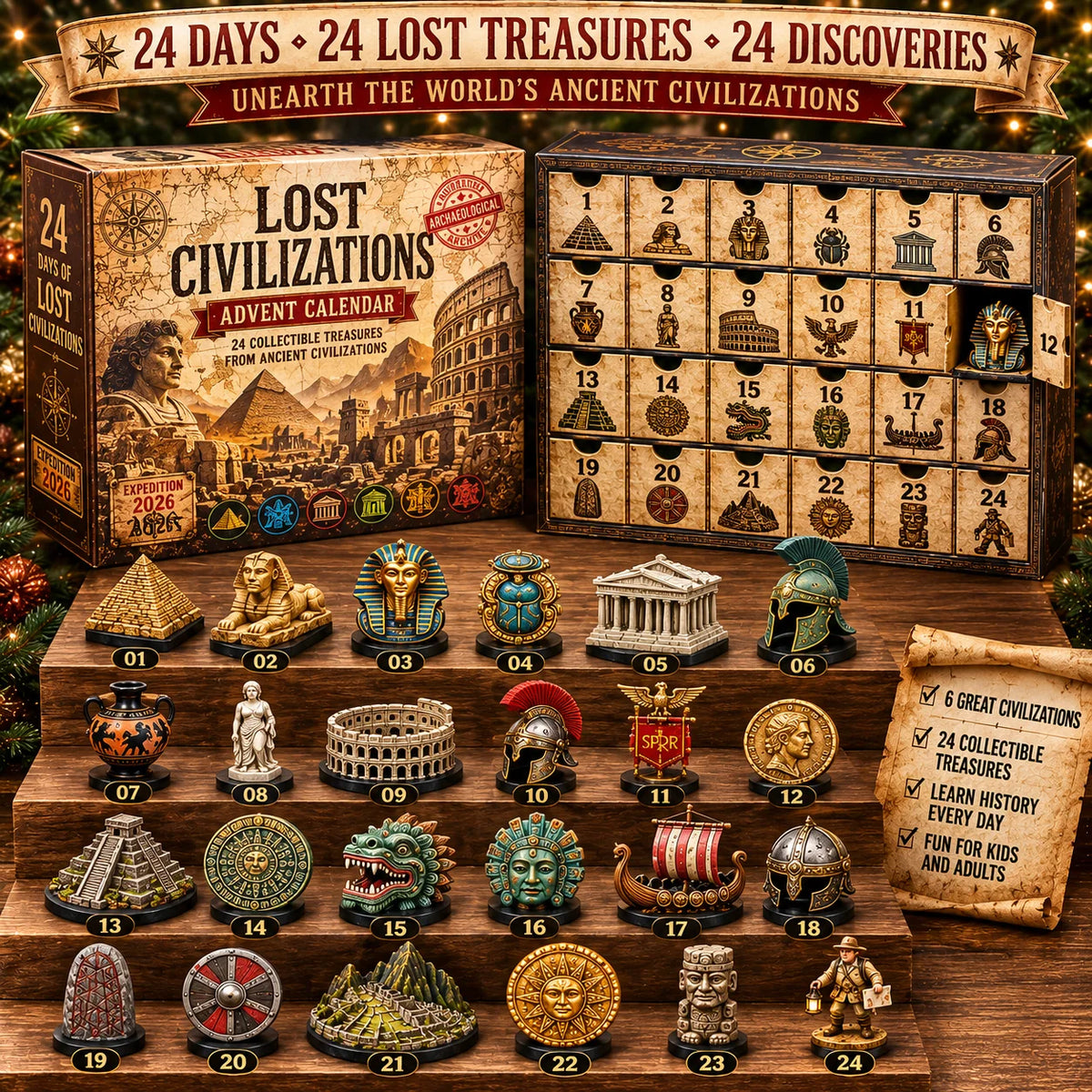 Advent Calendar 24 Collectibles Six Ancient Cultures