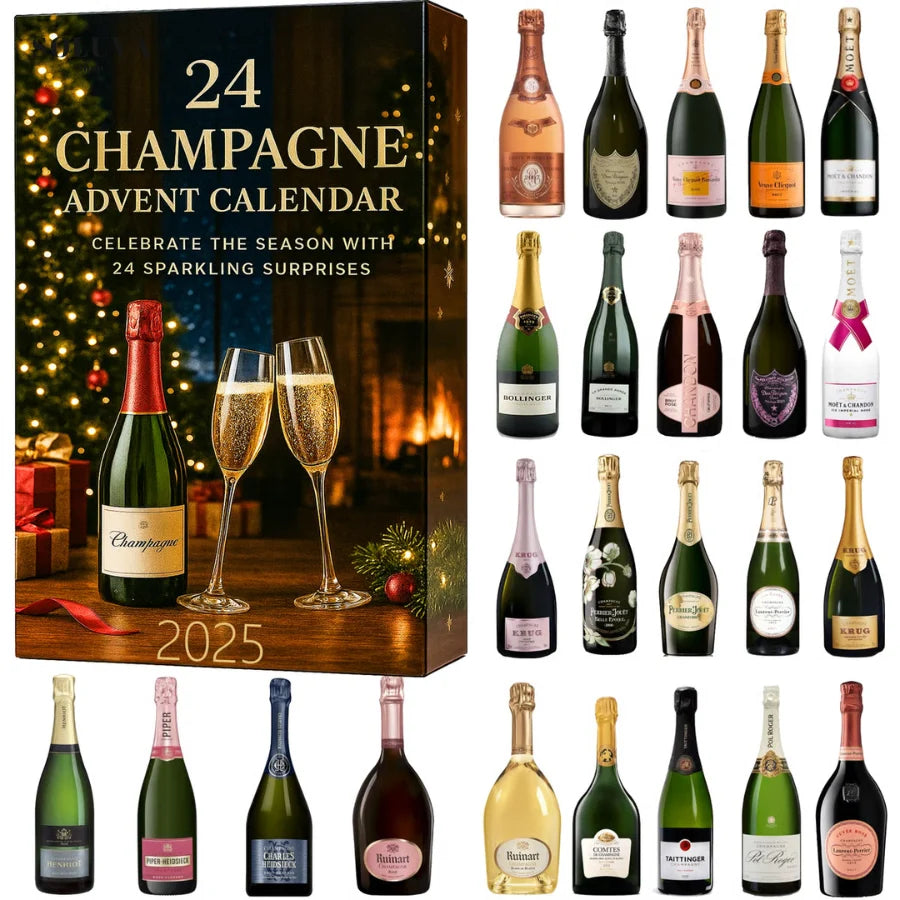 Advent Calendar 24 Compartments Decorative Mini Bottles