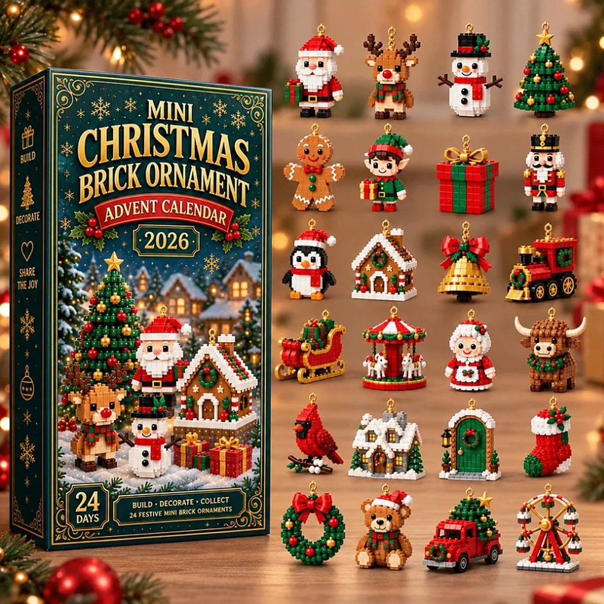 Advent Calendar 24 Mini Building Sets Tree Ornaments