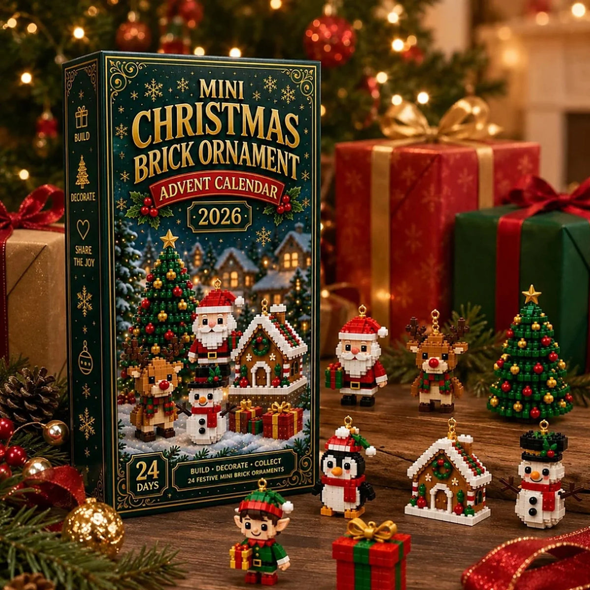 Advent Calendar 24 Mini Building Sets Tree Ornaments
