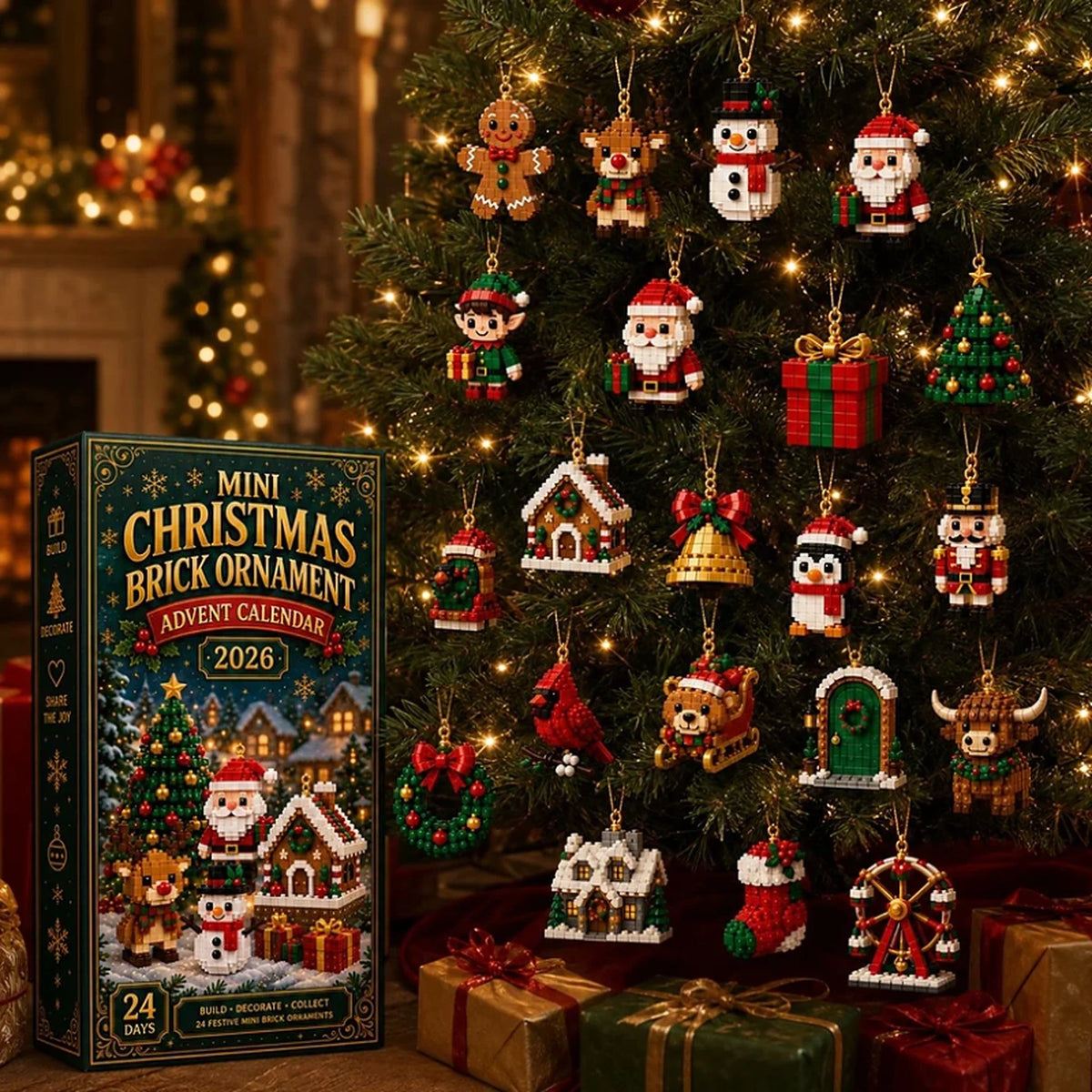 Advent Calendar 24 Mini Building Sets Tree Ornaments