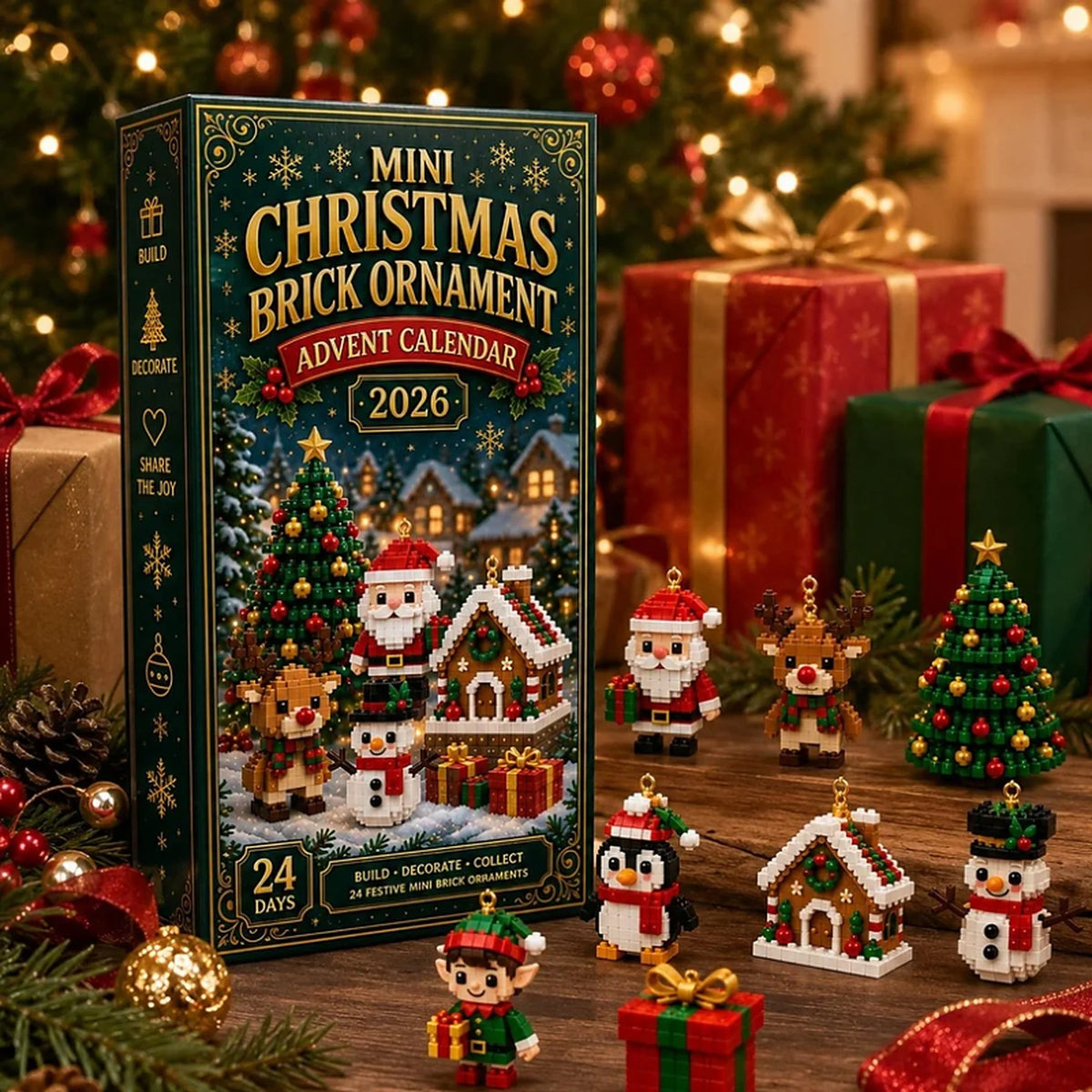 Advent Calendar 24 Mini Building Sets Tree Ornaments