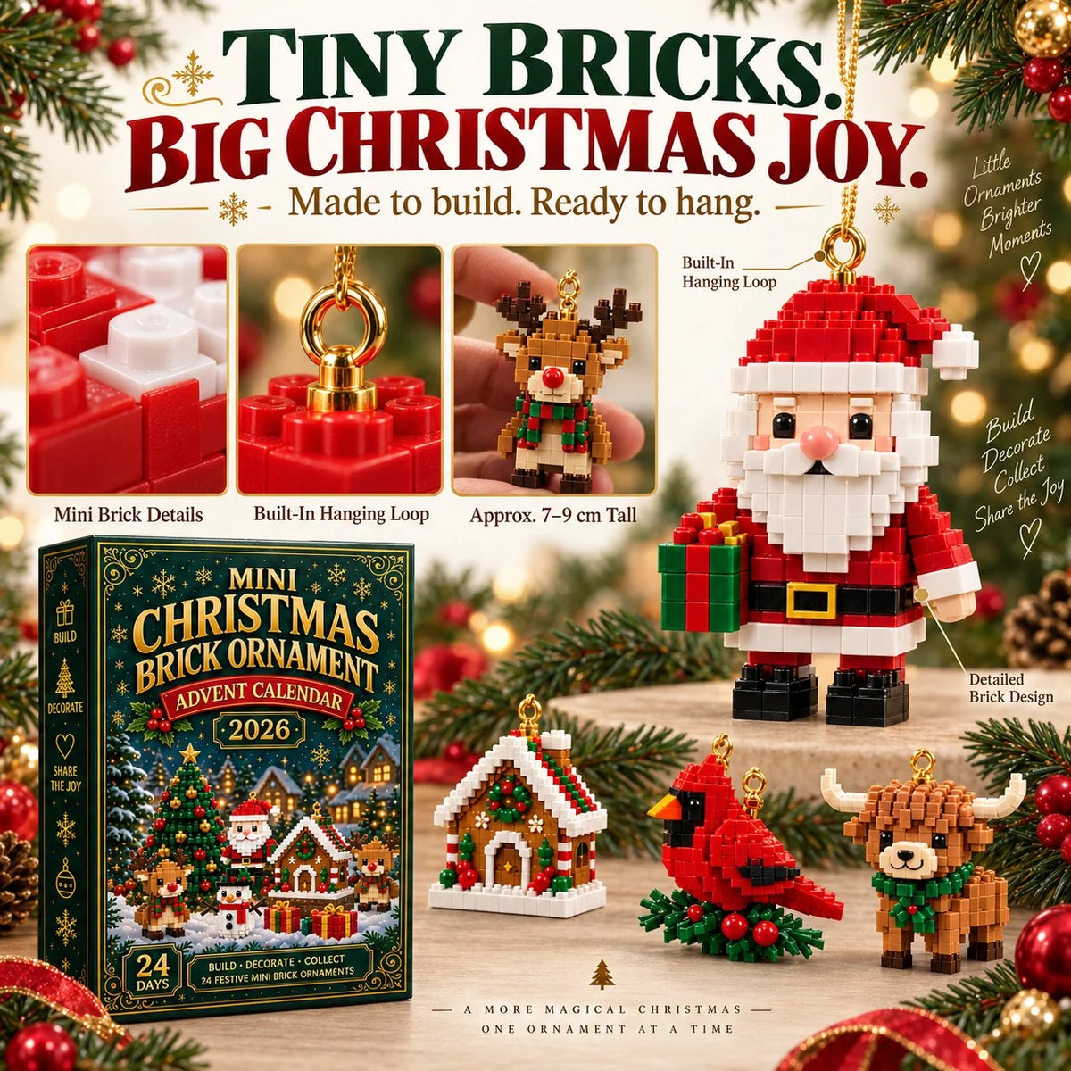 Advent Calendar 24 Mini Building Sets With Hanging Loops