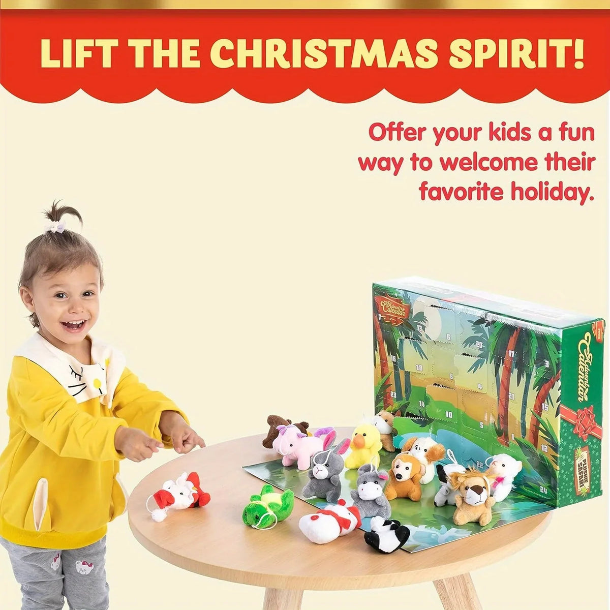 Advent Calendar 24 Mini Plush Animals Reusable