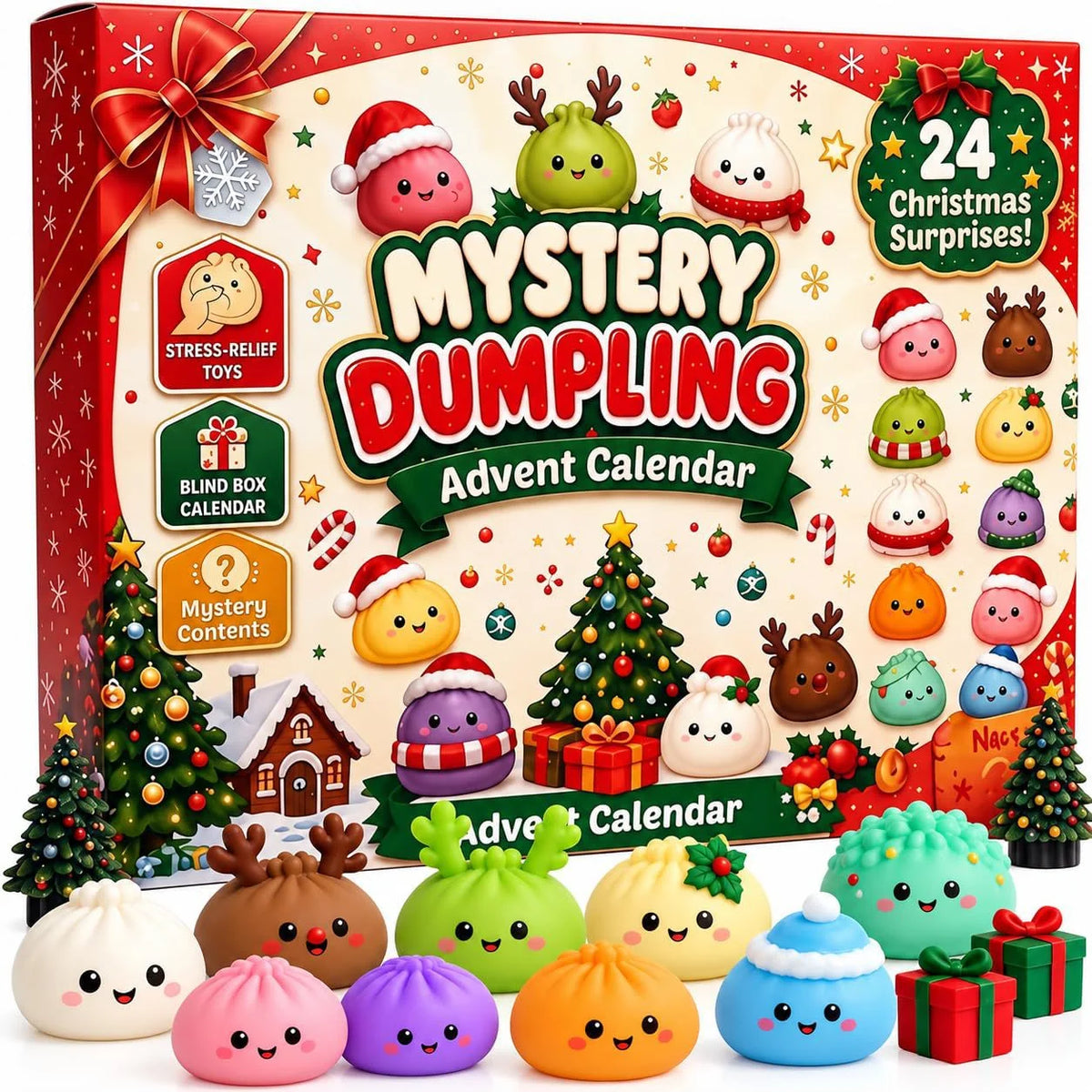 Advent Calendar 24 Squeeze Figures Stress Relief