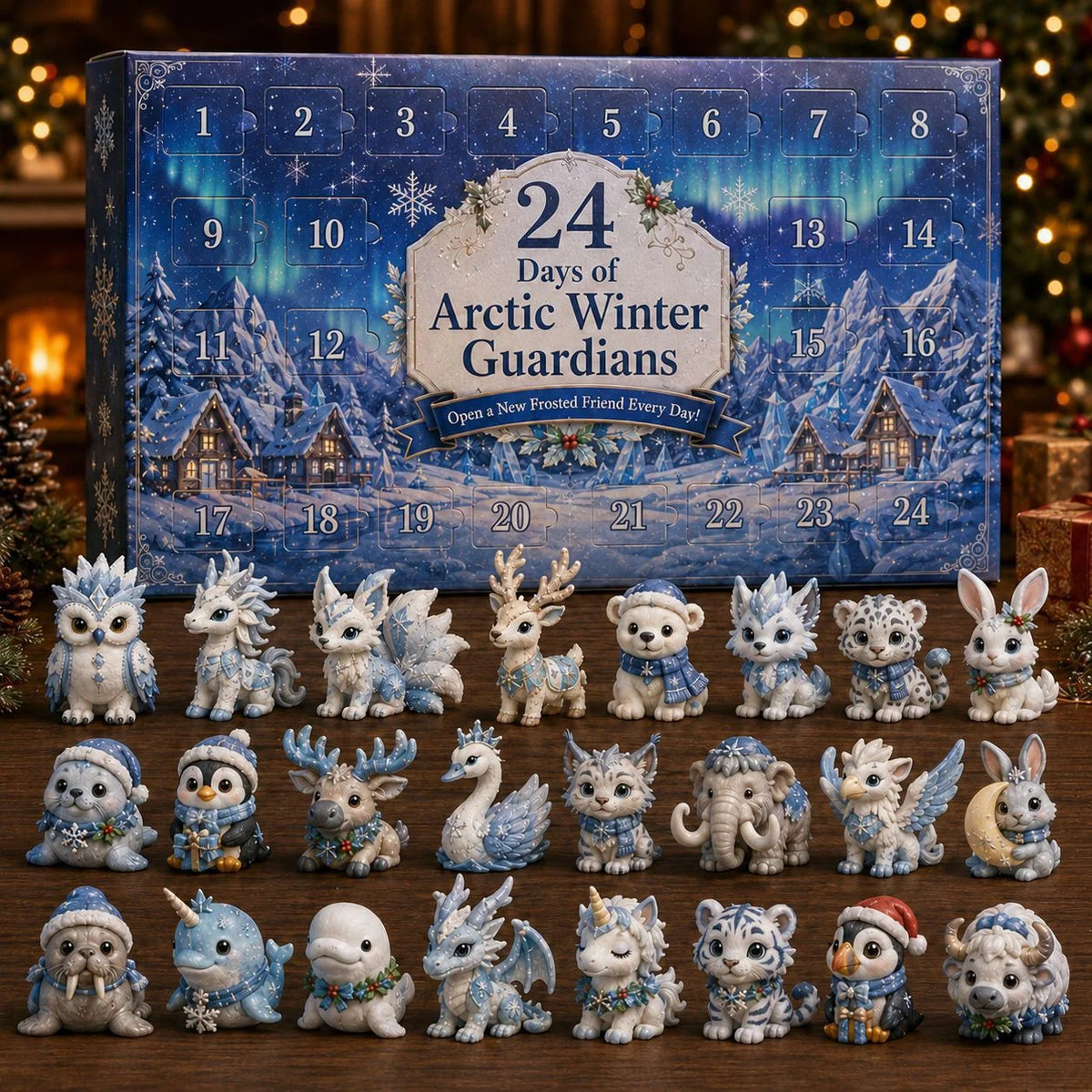 Advent Calendar Acrylic Animal Design 24-Day Christmas Countdown