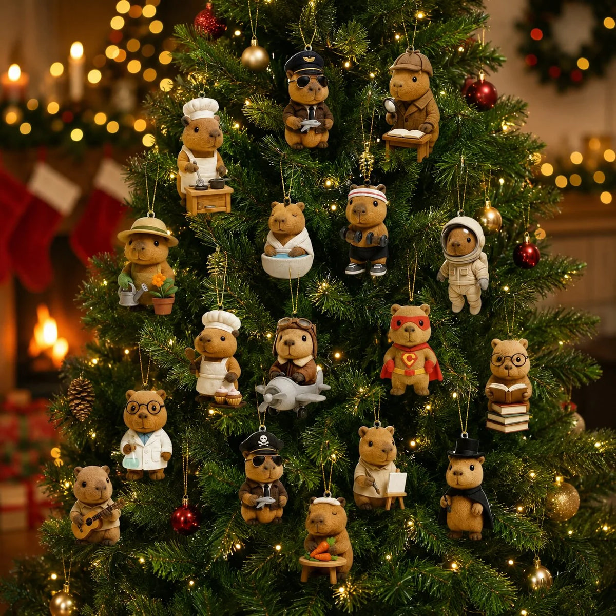 Advent Calendar Capybara Ornaments 24-Day Countdown