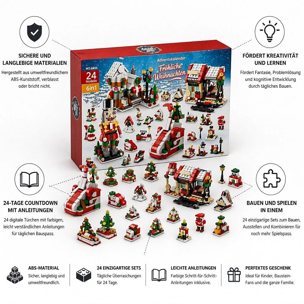 Advent Calendar Christmas Building Blocks 24 Daily Sets for Kids