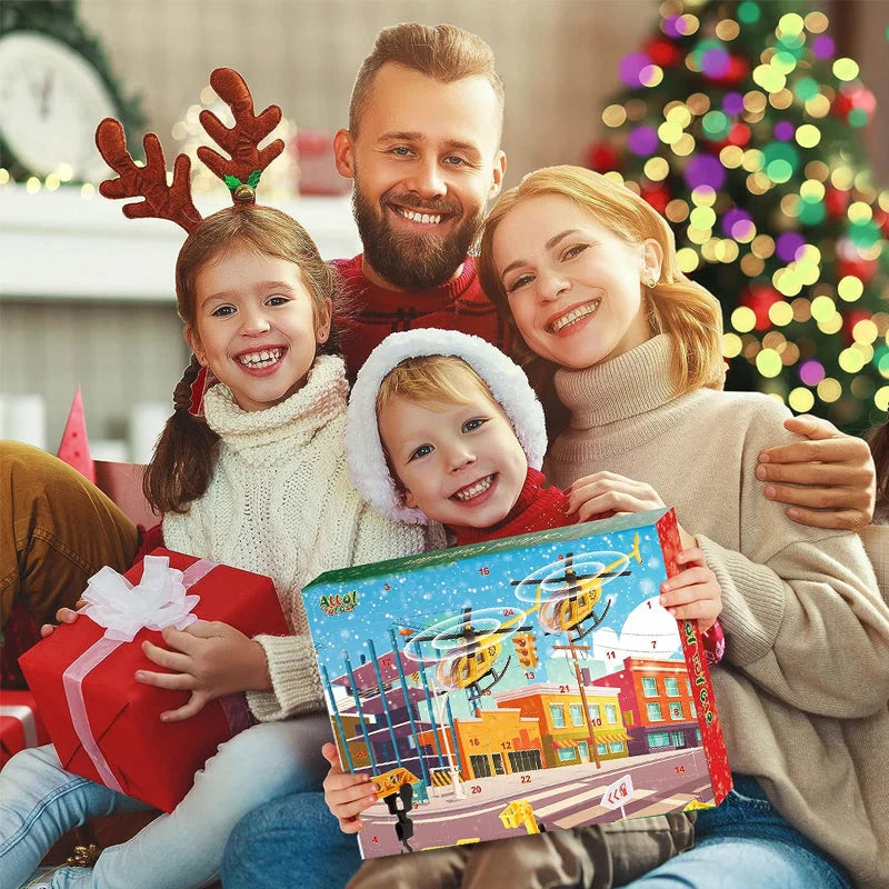 Advent Calendar Construction Vehicle Play Set With Crane & Traffic Signs
