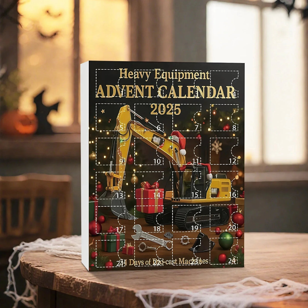 Advent Calendar Construction Vehicles 24 Shatter-Resistant Ornaments
