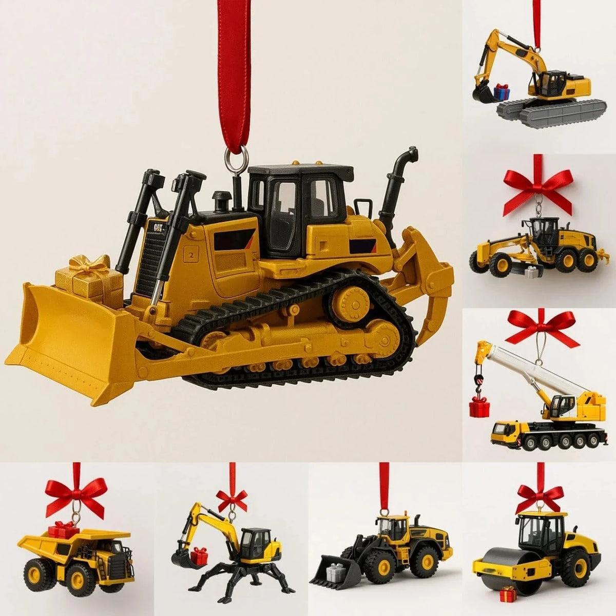 Advent Calendar Construction Vehicles 24 Shatter-Resistant Ornaments
