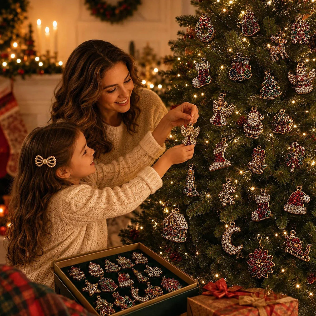 Advent Calendar Diamond Art Ornament Kit 24 Compartments