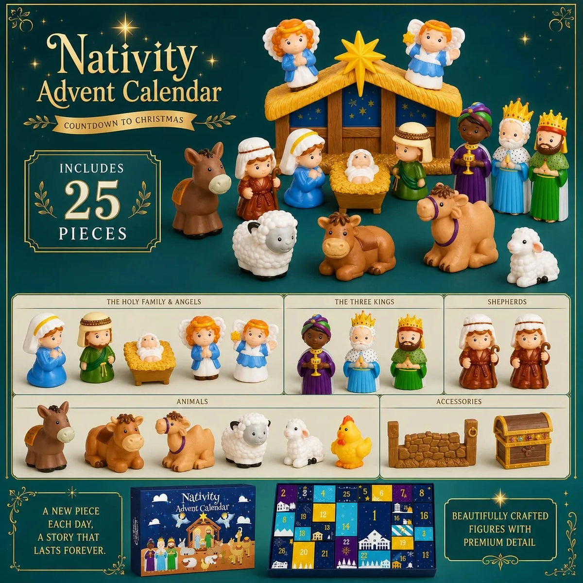 Advent Calendar Nativity Scene 25 Pieces