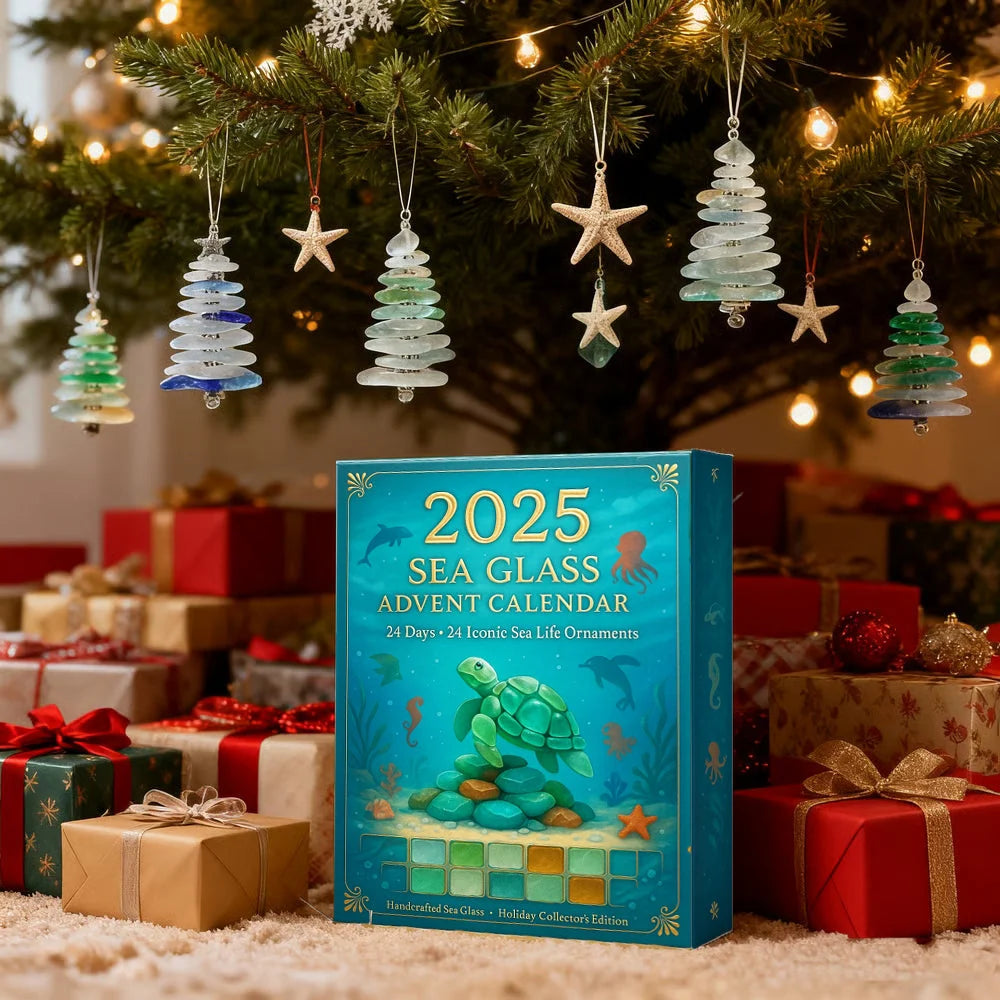 Advent Calendar Ocean-Themed Frosted Glass 24-Piece Set