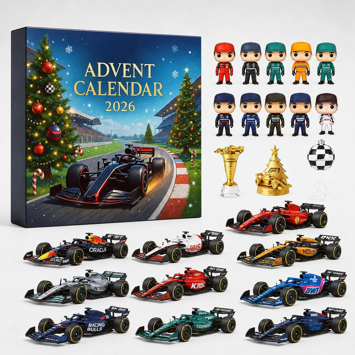 Advent Calendar Race Car Designs 24-Day Countdown