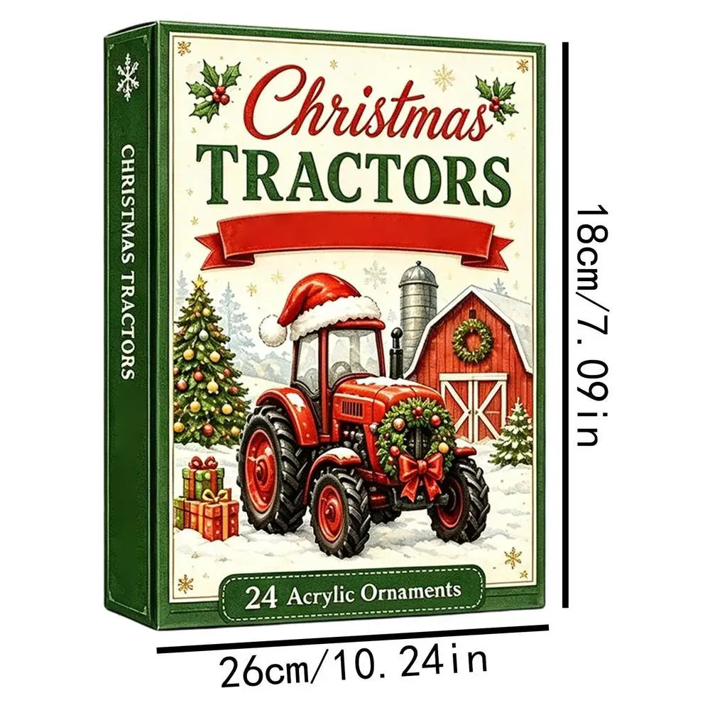Advent Calendar Tractor 24 Acrylic Ornaments