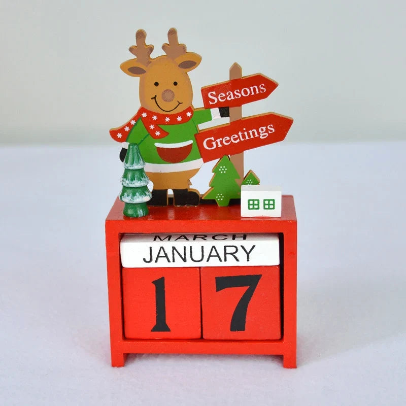 Advent Calendar Wooden Snowman Design 24 Compartments