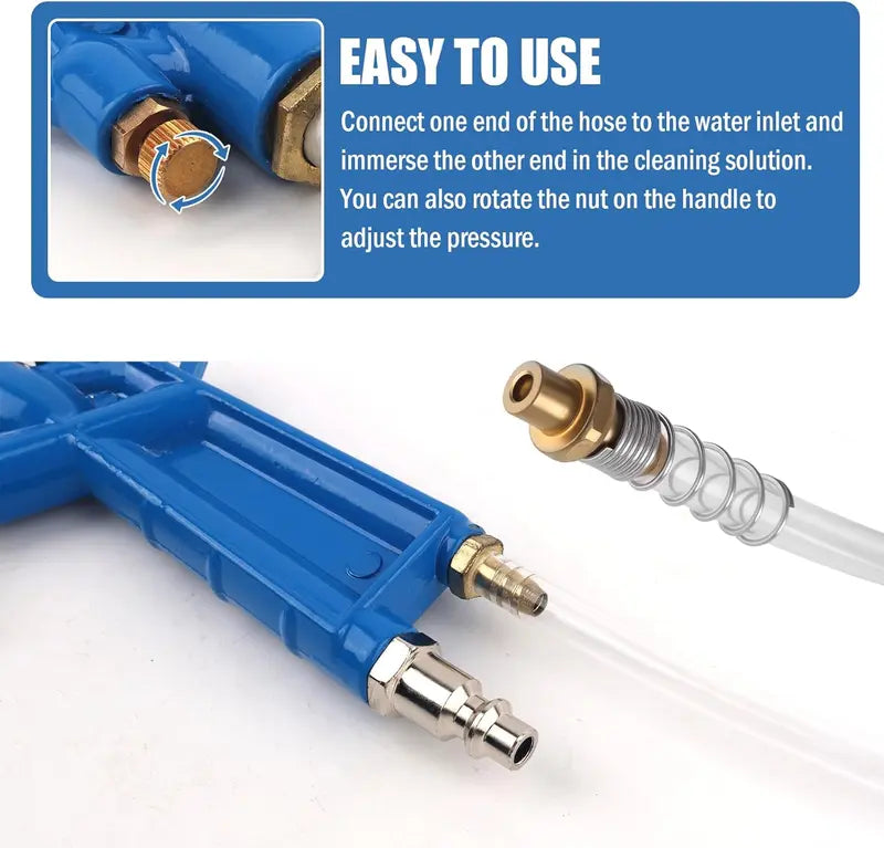 Air Blow Gun Pivoting 45-Degree Nozzle & Quick-Connect Hose