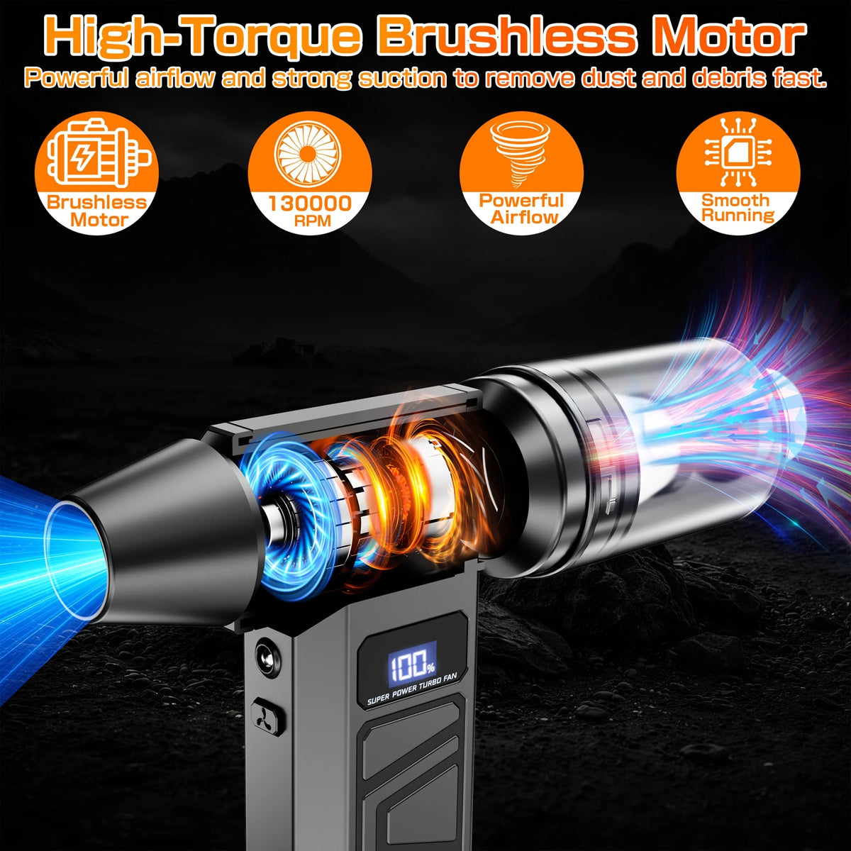 Air Blower & Vacuum 2-In-1 Brushless USB-C Rechargeable
