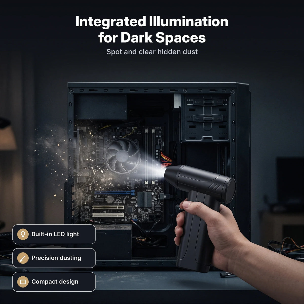 Air Duster Cordless 100,000 RPM Built-In LED Light