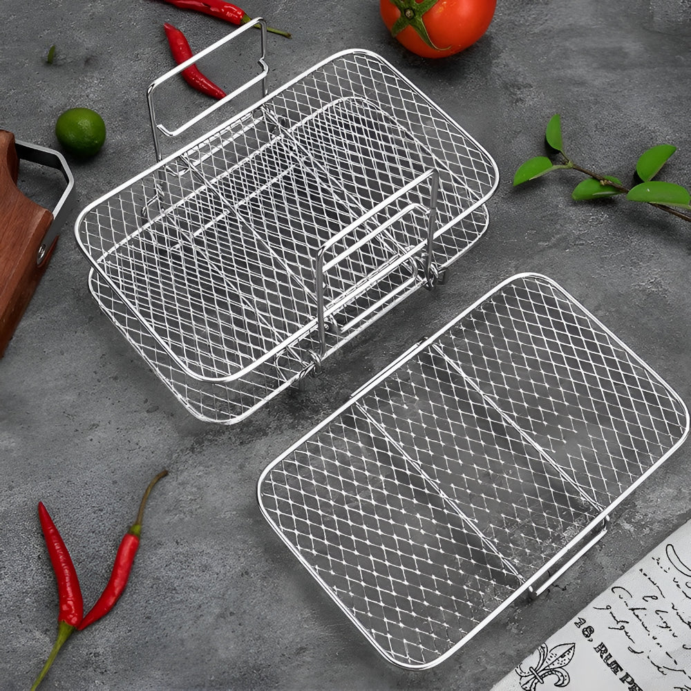 Air Fryer Rack Doubles Capacity Stainless Steel