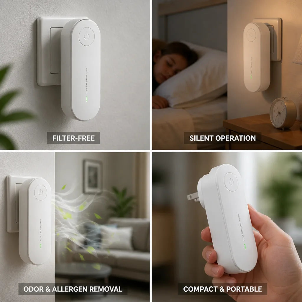 Air Purifier Plug-In Filter-Free Odor & Allergen Reduction