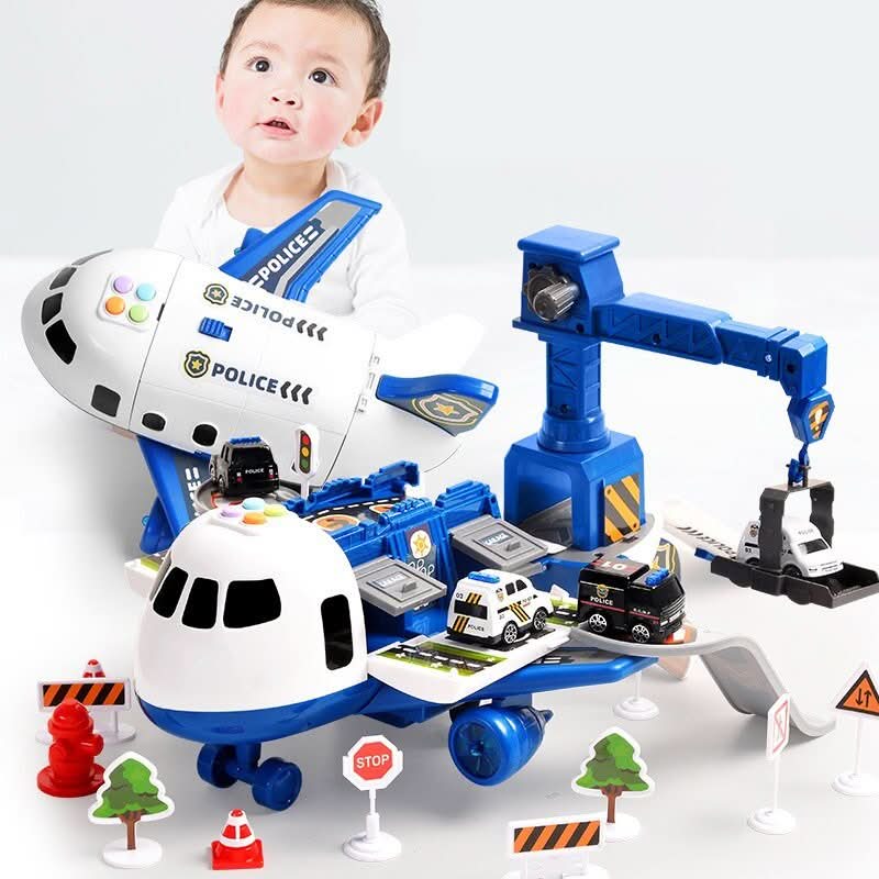 Airplane Toy Playset With 3 Vehicles