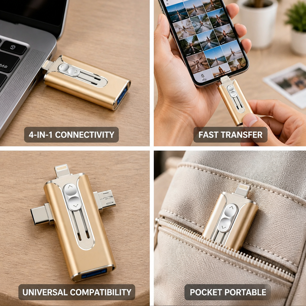 Aluminum 4-in-1 High-Speed USB Flash Drive