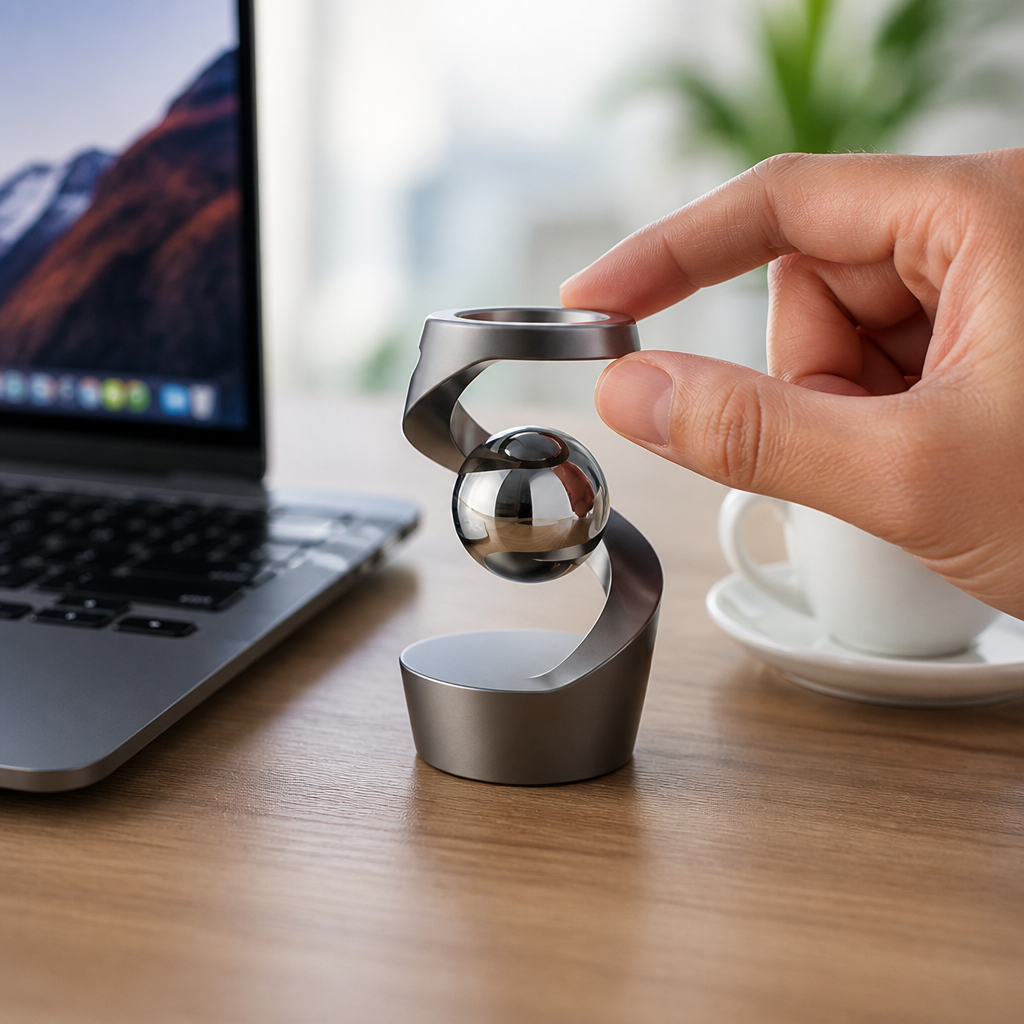 Aluminum Mechanical Floating Ball Kinetic Desk Toy