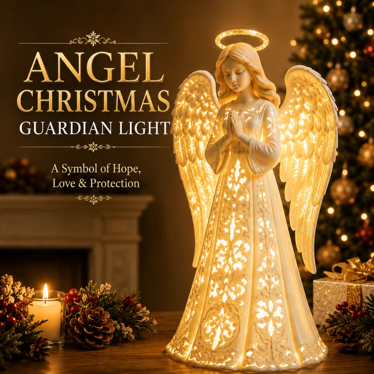 Angel Light Christmas Warm LED Glow Praying Design