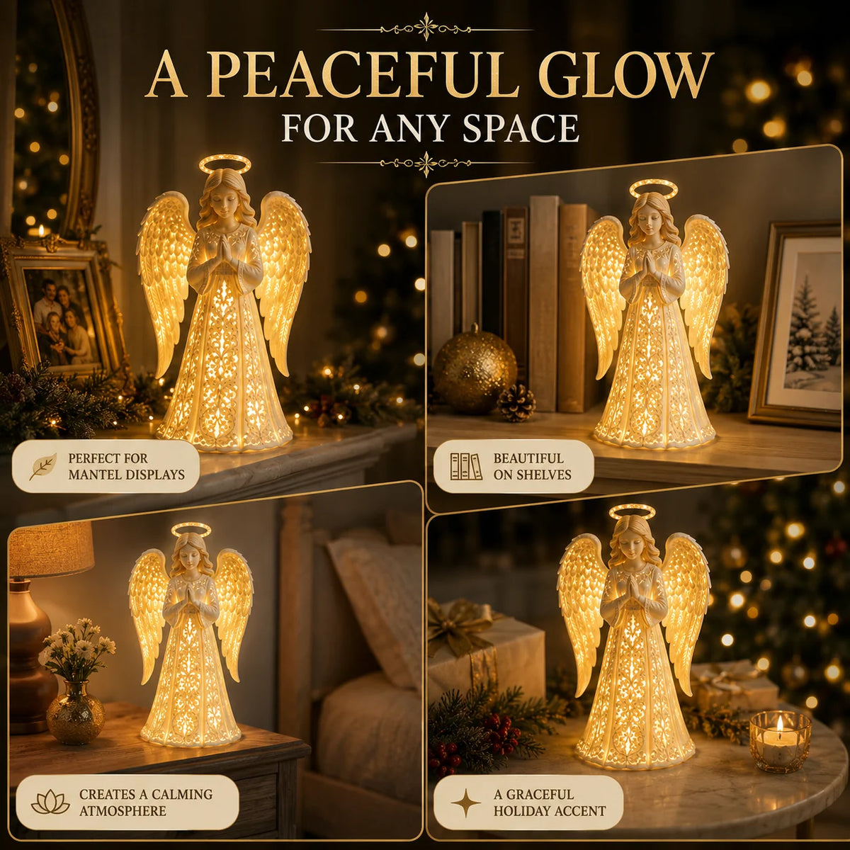 Angel Light Christmas Warm LED Glow Praying Design