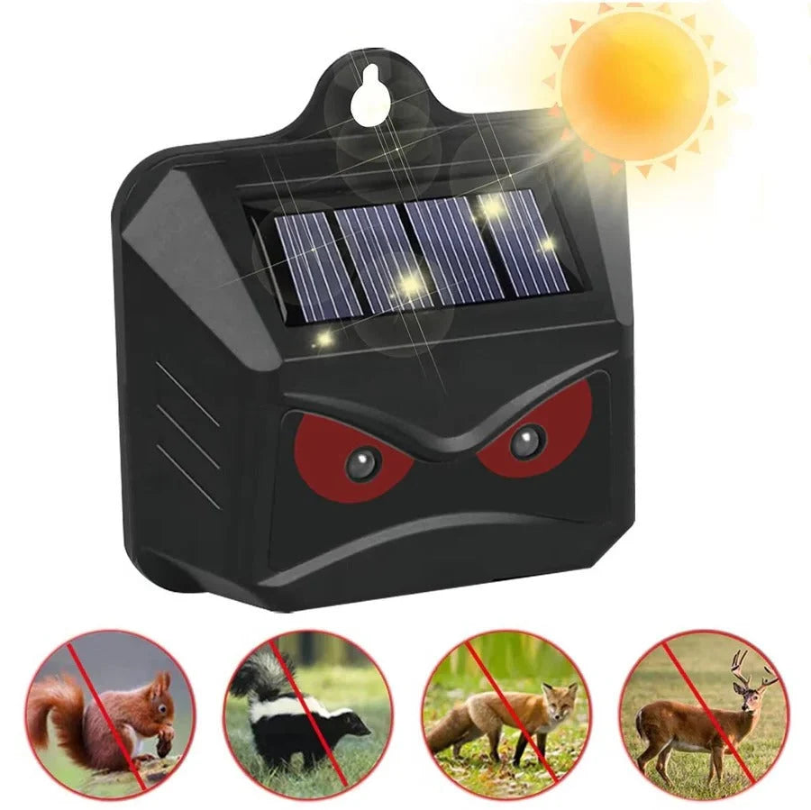 Animal Repellent Solar Powered Ultrasonic & Flashing LED Two-Pack
