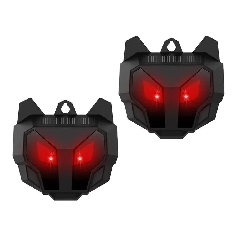 Animal Repellent Solar Powered Ultrasonic & Flashing LED Two-Pack