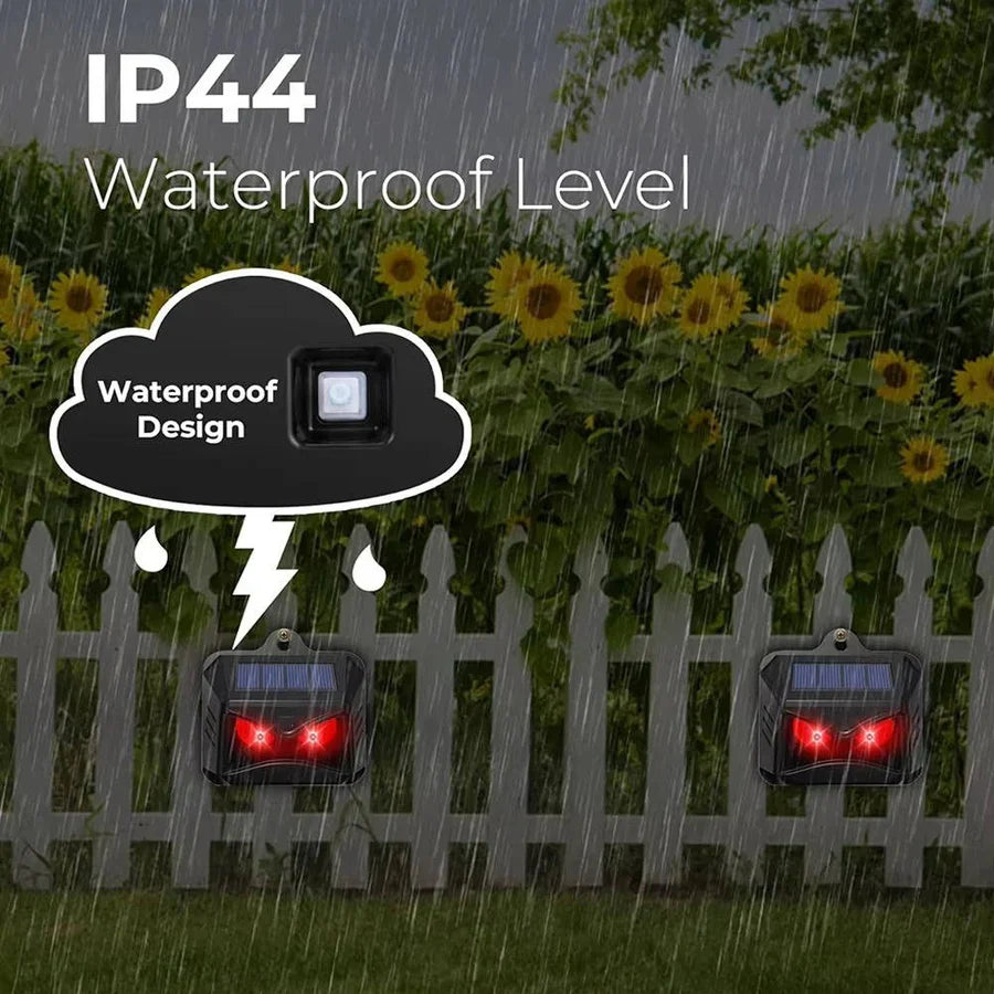 Animal Repellent Solar Powered Ultrasonic & Flashing LED Two-Pack