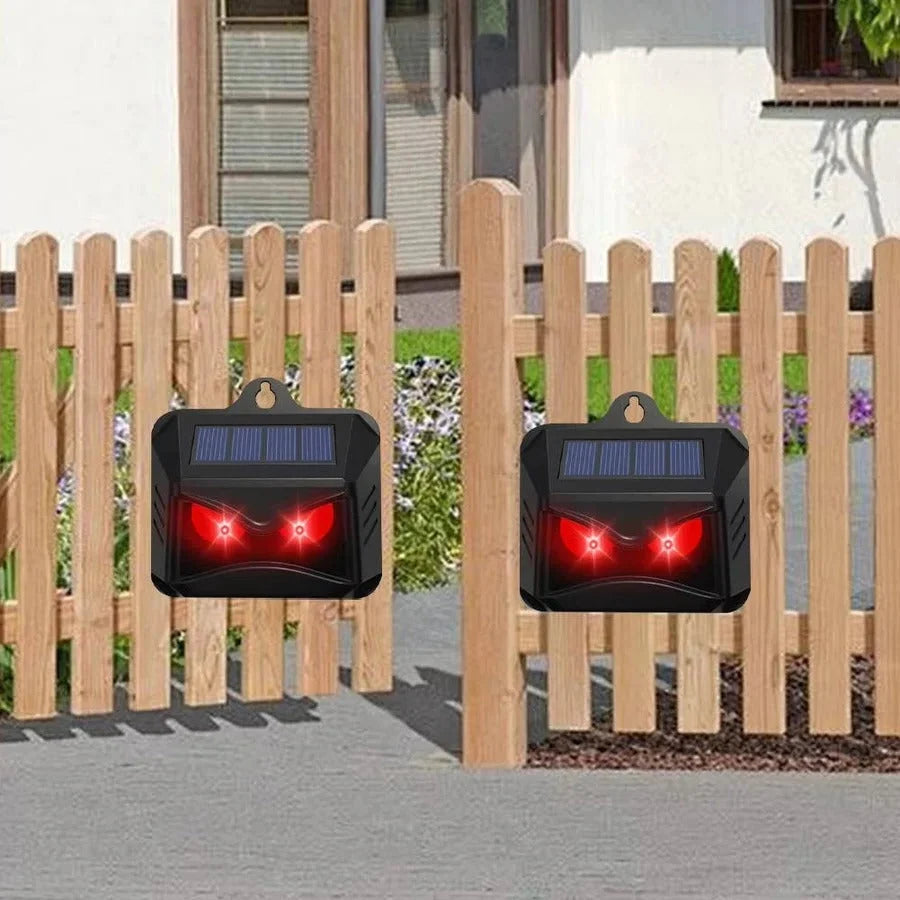 Animal Repellent Solar Powered Ultrasonic & Flashing LED Two-Pack
