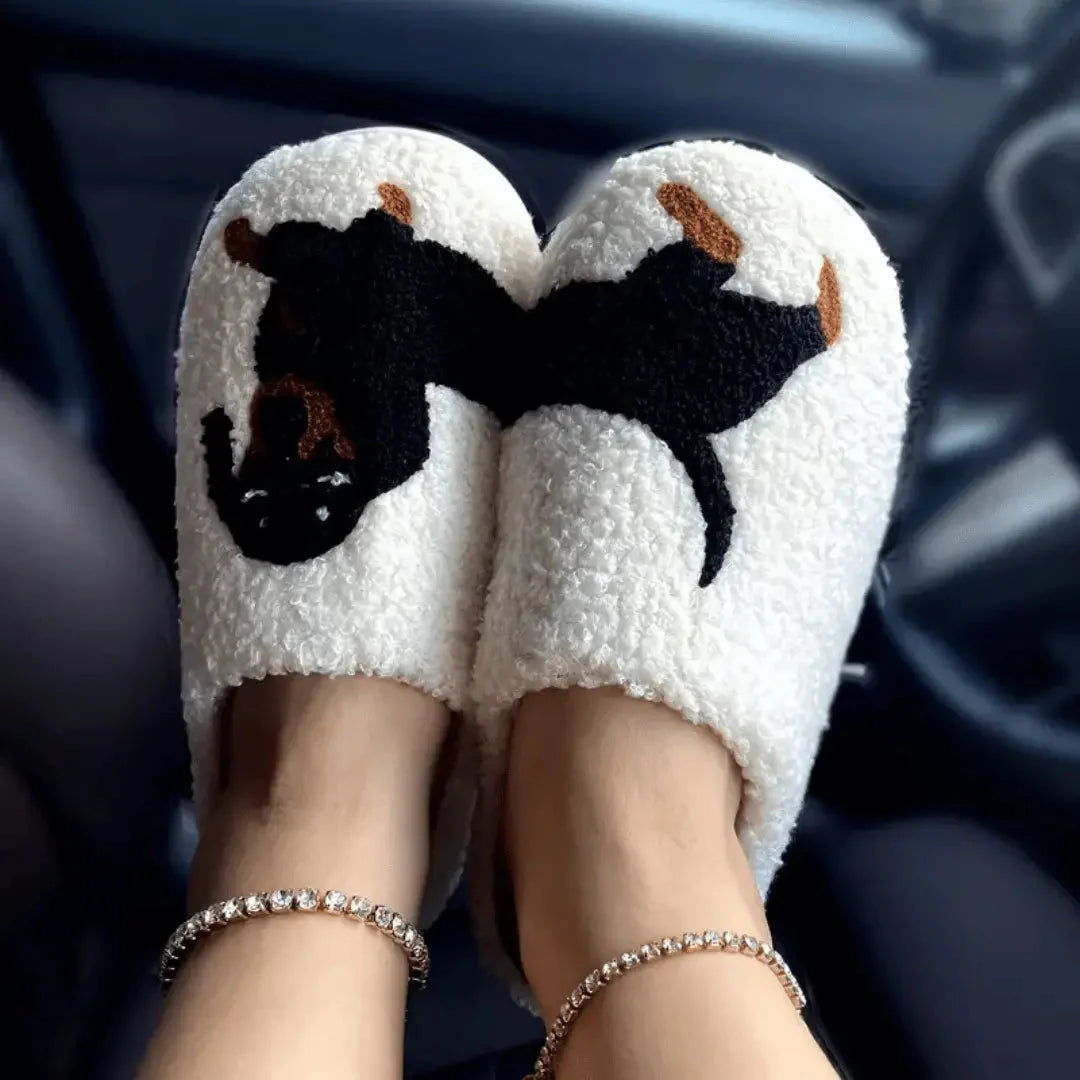 Animal Slippers Plush Non-Slip Sole