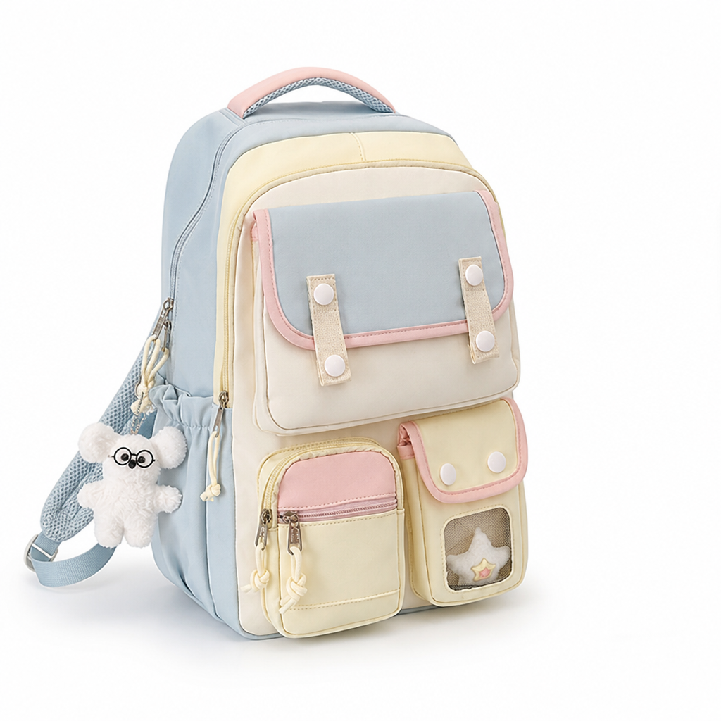 Anime-Inspired Water-Resistant Multi-Compartment School Backpack