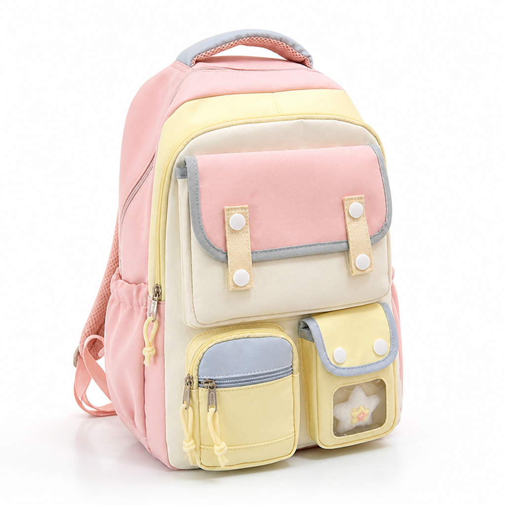 Anime-Inspired Water-Resistant Multi-Compartment School Backpack
